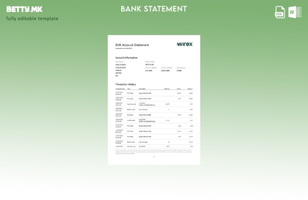 Модерен стил на Обединетото Кралство Wirex шаблон за зборови извод за сметка